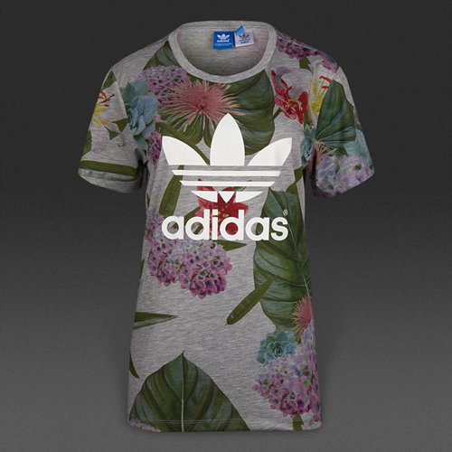 Adidas Originals Floral Boyfriend Trefoil Tee Multicolor for Women